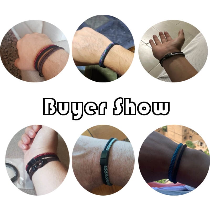 Nový paracord náramok pre mužov odnímateľný nerezový oceľový magnetický náramok s prackou bicolor macramé pulseira masculina darček pre neho