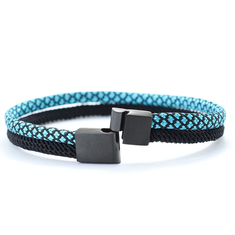 Nový paracord náramok pre mužov odnímateľný nerezový oceľový magnetický náramok s prackou bicolor macramé pulseira masculina darček pre neho
