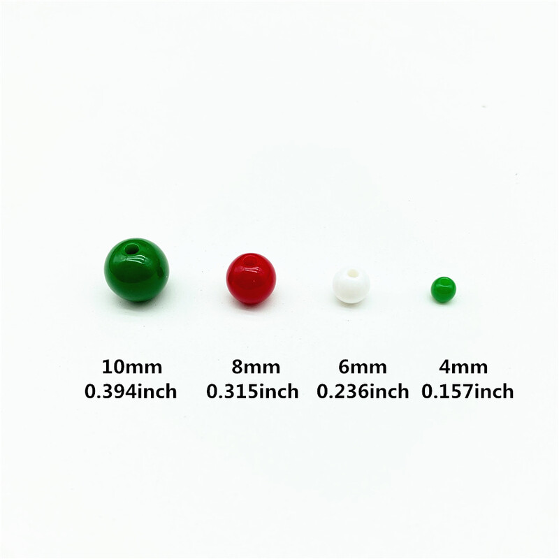 4/6/8/10mm Sarkans Zaļš Balts Ziemassvētku Krāsa Akrila Apaļas Krelles Rotaslietas Izgatavošana Kaklarota Rokassprādzes Auskari Piekariņi Piederumi