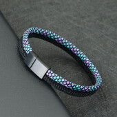 Nový paracord náramok pre mužov odnímateľný nerezový oceľový magnetický náramok s prackou bicolor macramé pulseira masculina darček pre neho