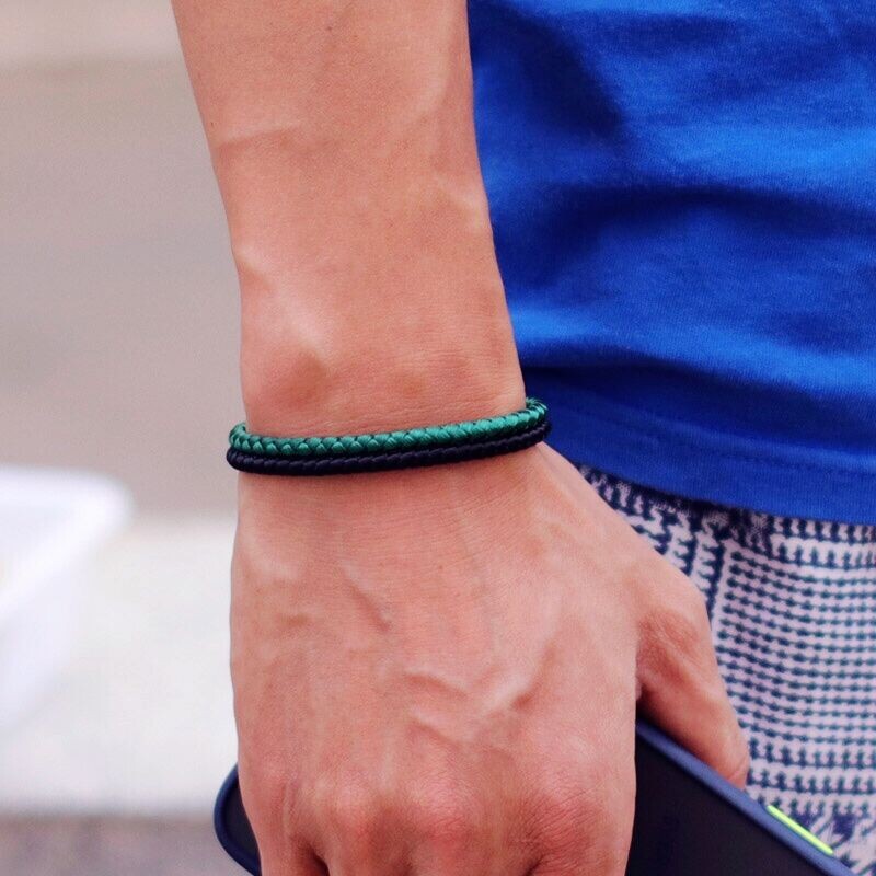 Modna narukvica od užeta u boji, Homme Odvojiva Magentic kopča od nehrđajućeg čelika Surf Fabic Narukvica za dečka Poklon Pulsera Tela