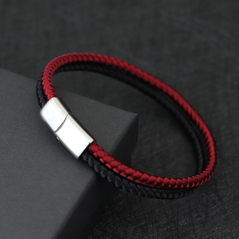 Modna narukvica od užeta u boji, Homme Odvojiva Magentic kopča od nehrđajućeg čelika Surf Fabic Narukvica za dečka Poklon Pulsera Tela