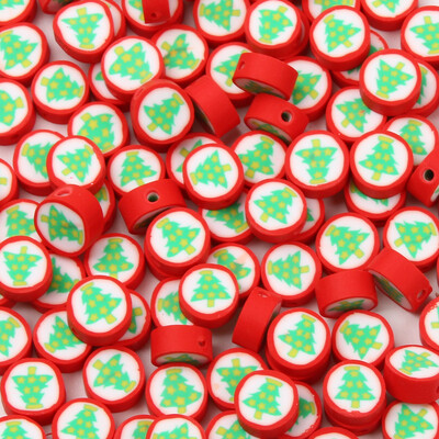 20/50 ks kreslených vianočných korálok z polymérovej hliny, voľné dištančné korálky na výrobu šperkov, DIY doplnky, ručne vyrobené vianočné dekorácie