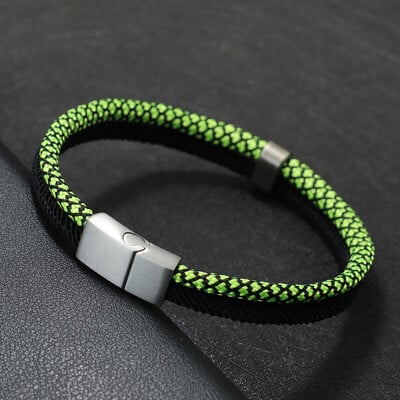 A osztályú férfi Paracord karkötő rozsdamentes acél csattal szörf karkötő kétszínű makramé karkötő, kézzel készített tengeri húr Joias