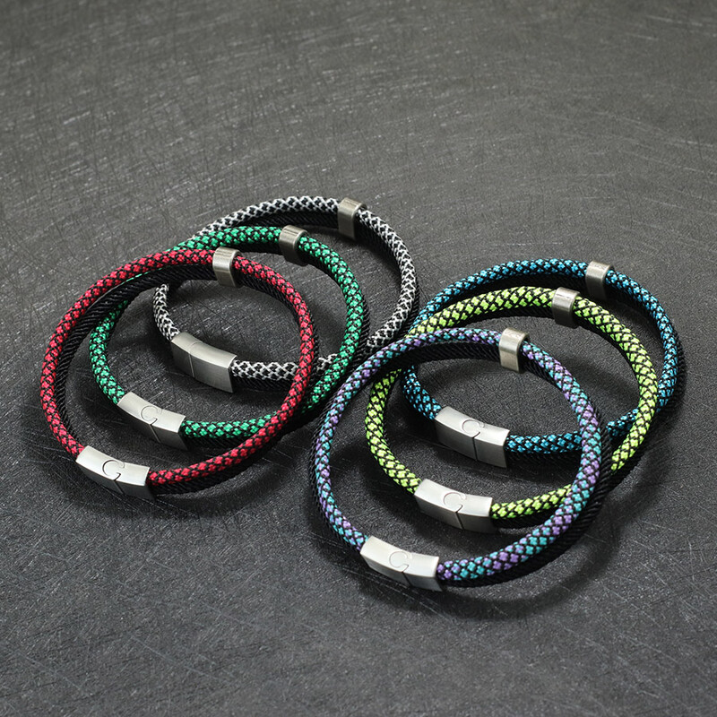 A osztályú férfi Paracord karkötő rozsdamentes acél csattal szörf karkötő kétszínű makramé karkötő, kézzel készített tengeri húr Joias