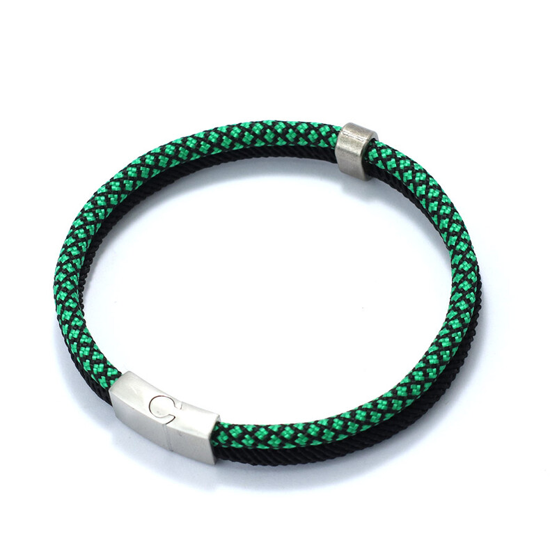 A osztályú férfi Paracord karkötő rozsdamentes acél csattal szörf karkötő kétszínű makramé karkötő, kézzel készített tengeri húr Joias
