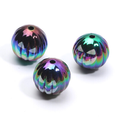 10 ks 15 mm viacfarebné halloweenske tekvicové akrylové korálky voľné dištančné korálky na výrobu šperkov, náramkov, DIY halloweenskych doplnkov