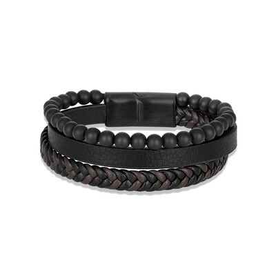 MKENDN vulkaninio akmens karoliukais papuošta daugiasluoksnė odinė apyrankė vyrams žavinga nerūdijančio plieno magnetinio užsegimo apvyniojama apyrankės papuošalų dovanos