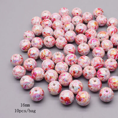 16mm 10ks/balenie akrylových korálok Halloween farebne kreslené farebné lebky voľné dištančné korálky na výrobu šperkov DIY náramky náhrdelník