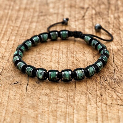 Kézzel készített női férfi ékszerek természetes kő gyöngyök hematit fonott karkötő karkötő szőtt boho jóga báj karkötő pároknak