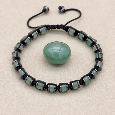 Kézzel készített női férfi ékszerek természetes kő gyöngyök hematit fonott karkötő karkötő szőtt boho jóga báj karkötő pároknak