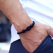 Modna muška narukvica s kopčom od nehrđajućeg čelika, ručno rađena podesiva narukvica s crvenim koncem za sreću, biciklistička narukvica za sportove na otvorenom