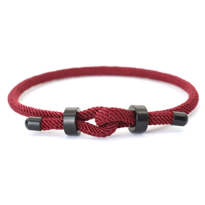 Modna muška narukvica s kopčom od nehrđajućeg čelika, ručno rađena podesiva narukvica s crvenim koncem za sreću, biciklistička narukvica za sportove na otvorenom