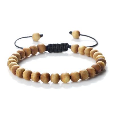 Náramok z korálok z prírodného santalového dreva, tibetský etnický Budhov meditačný náramok, elastický a nastaviteľný, modlitba, muži a ženy, šperky, darček