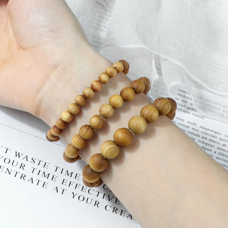 Náramok z korálok z prírodného santalového dreva, tibetský etnický Budhov meditačný náramok, elastický a nastaviteľný, modlitba, muži a ženy, šperky, darček