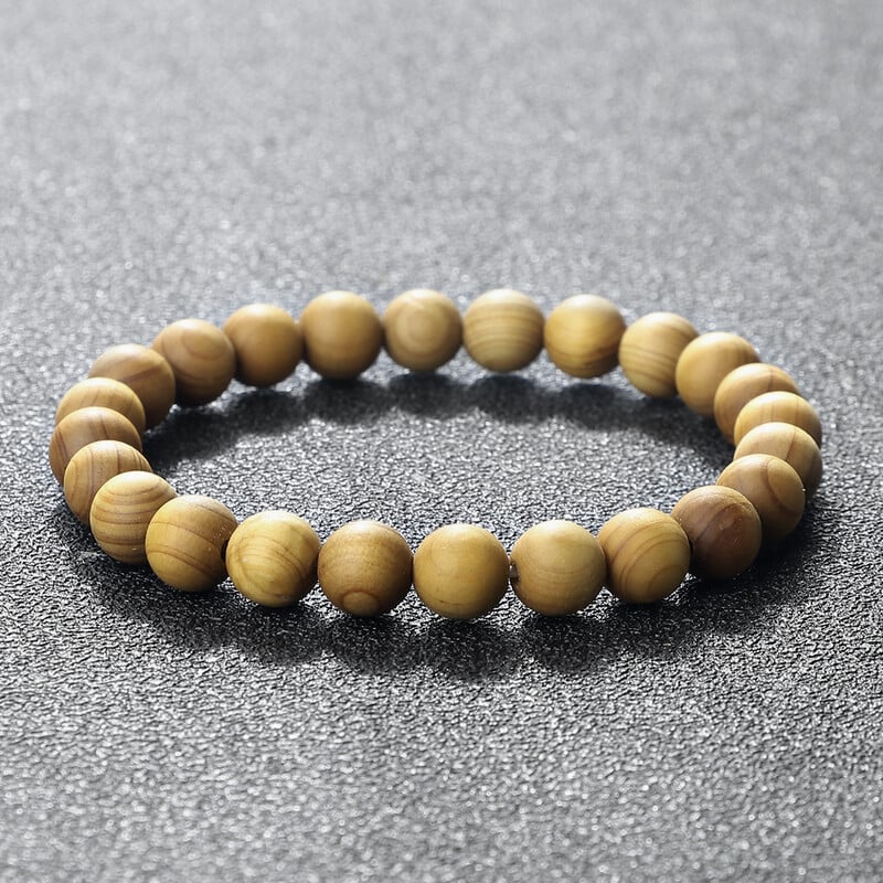 Náramok z korálok z prírodného santalového dreva, tibetský etnický Budhov meditačný náramok, elastický a nastaviteľný, modlitba, muži a ženy, šperky, darček