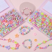 24 rácsos lányos makaron színes, aranyos, kézzel készített barkács gyöngyfűző-tartozékkészlet