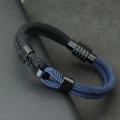 Új bicolor fonal karkötő férfiaknak mágnescsattal, koncentrikus csomóval, tengeri húros karkötő karkötővel ukrán karkötő Joias