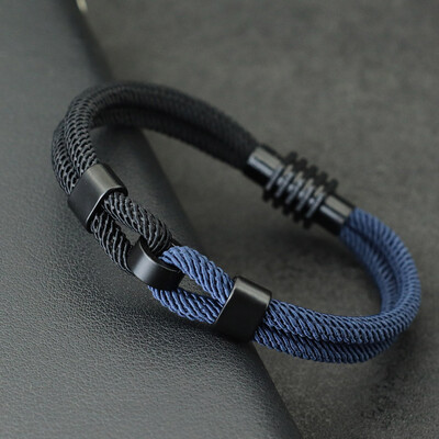 Új bicolor fonal karkötő férfiaknak mágnescsattal, koncentrikus csomóval, tengeri húros karkötő karkötővel ukrán karkötő Joias