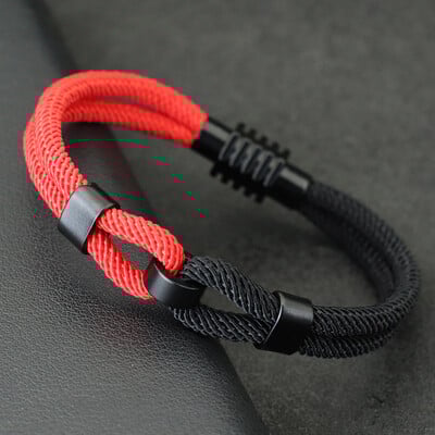 Új bicolor fonal karkötő férfiaknak mágnescsattal, koncentrikus csomóval, tengeri húros karkötő karkötővel ukrán karkötő Joias