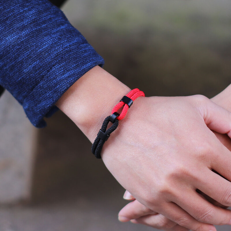 Új bicolor fonal karkötő férfiaknak mágnescsattal, koncentrikus csomóval, tengeri húros karkötő karkötővel ukrán karkötő Joias