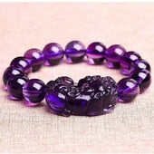 Ametiszt karkötő szerencsés gazdagságot hoz Kínai Fengshui Szörnyeteg kristálygyöngyök karkötők buli születésnapi ajándék női férfiaknak megfelelő