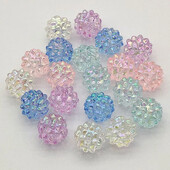 Naujas atvykimas! 15mm 100vnt UV/Aurora Effect Skaidrūs Bayberry formos karoliukai, skirti rankų darbo karoliui, pasidaryk pats. Papuošalų radiniai ir komponentai