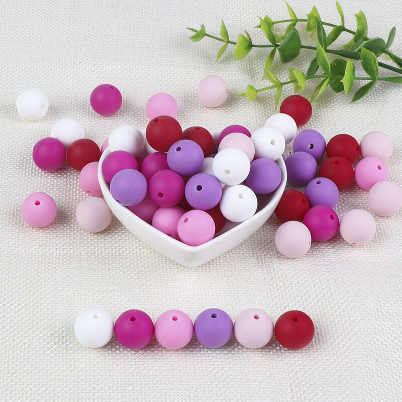 Joepada 100Pcs/lot 9mm Okrugle silikonske perle Food Grade Material za DIY bebinu ogrlicu za nicanje zubića Gricalo za zube za bebe bez BPA