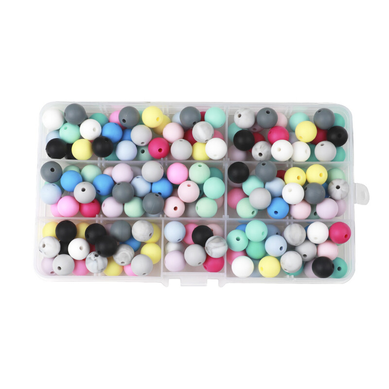 Joepada 100Pcs/lot 9mm Okrugle silikonske perle Food Grade Material za DIY bebinu ogrlicu za nicanje zubića Gricalo za zube za bebe bez BPA