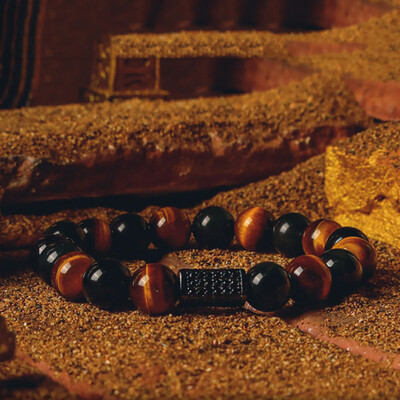 5A valódi természetes vörös tigris szem gyöngyök kő karkötő férfi női cirkon kiegészítők, kézzel készített ékszerek, ajándék barátnőknek nagykereskedés