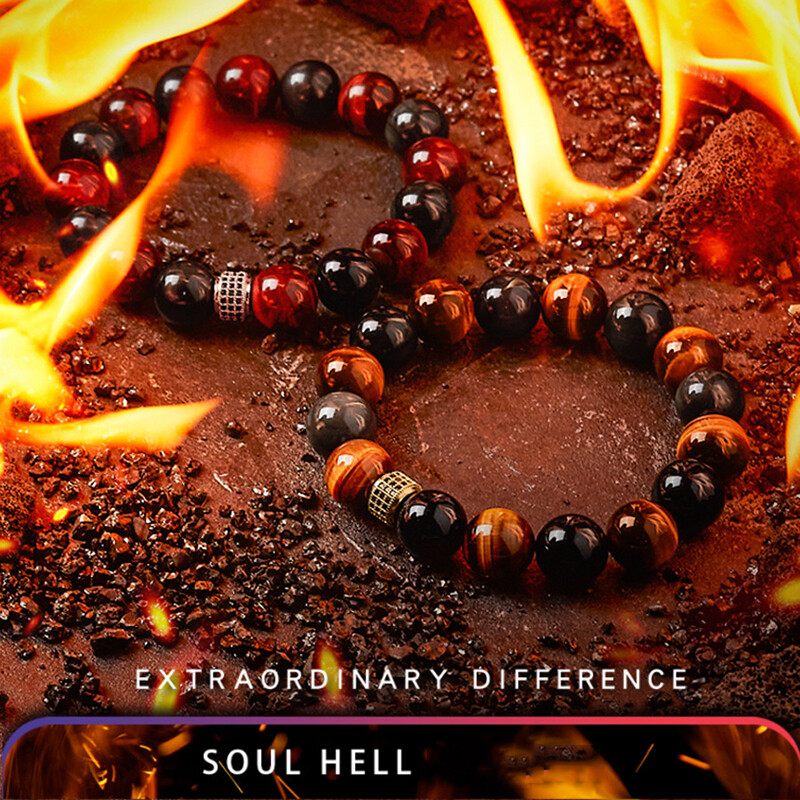 5A valódi természetes vörös tigris szem gyöngyök kő karkötő férfi női cirkon kiegészítők, kézzel készített ékszerek, ajándék barátnőknek nagykereskedés