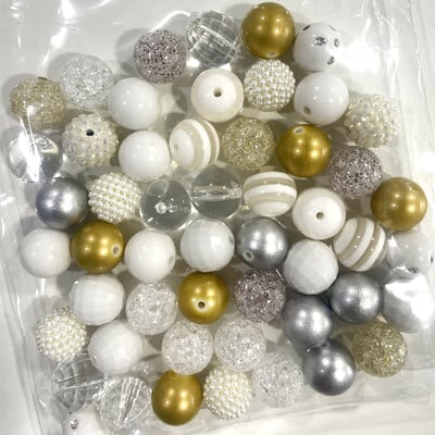 50db/zsák Akril rágógumi 20mm Kerek Gyöngyök Egyenes Lyuk Gyöngyös Toll Anyag Barkács ékszer Kiegészítők