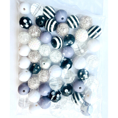 50db/zsák Akril rágógumi 20mm Kerek Gyöngyök Egyenes Lyuk Gyöngyös Toll Anyag Barkács ékszer Kiegészítők