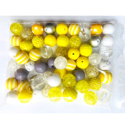 50db/zsák Akril rágógumi 20mm Kerek Gyöngyök Egyenes Lyuk Gyöngyös Toll Anyag Barkács ékszer Kiegészítők