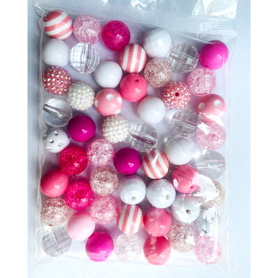 50db/zsák Akril rágógumi 20mm Kerek Gyöngyök Egyenes Lyuk Gyöngyös Toll Anyag Barkács ékszer Kiegészítők