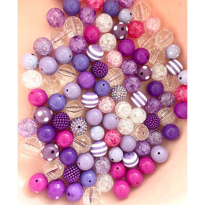 50db/zsák Akril rágógumi 20mm Kerek Gyöngyök Egyenes Lyuk Gyöngyös Toll Anyag Barkács ékszer Kiegészítők