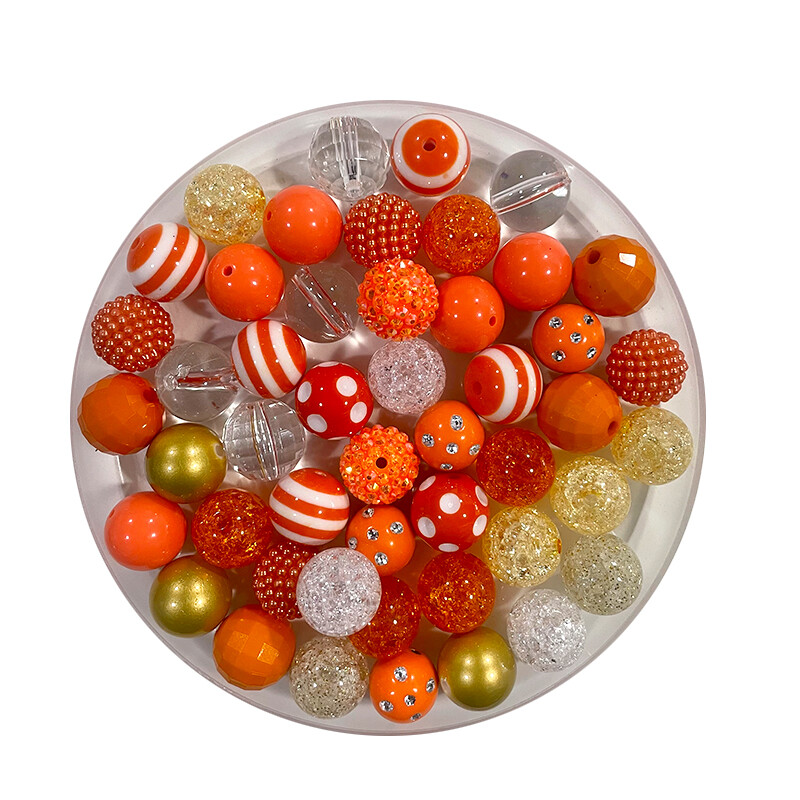 50db/zsák Akril rágógumi 20mm Kerek Gyöngyök Egyenes Lyuk Gyöngyös Toll Anyag Barkács ékszer Kiegészítők