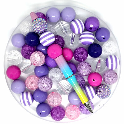 50vnt./Maišelis Akrilo burbuliukai 20mm apvalios spalvos karoliukai rašiklių rinkinys „pasidaryk pats“ raktų pakabukas telefono grandinėlė papuošalų gamyba Priedai