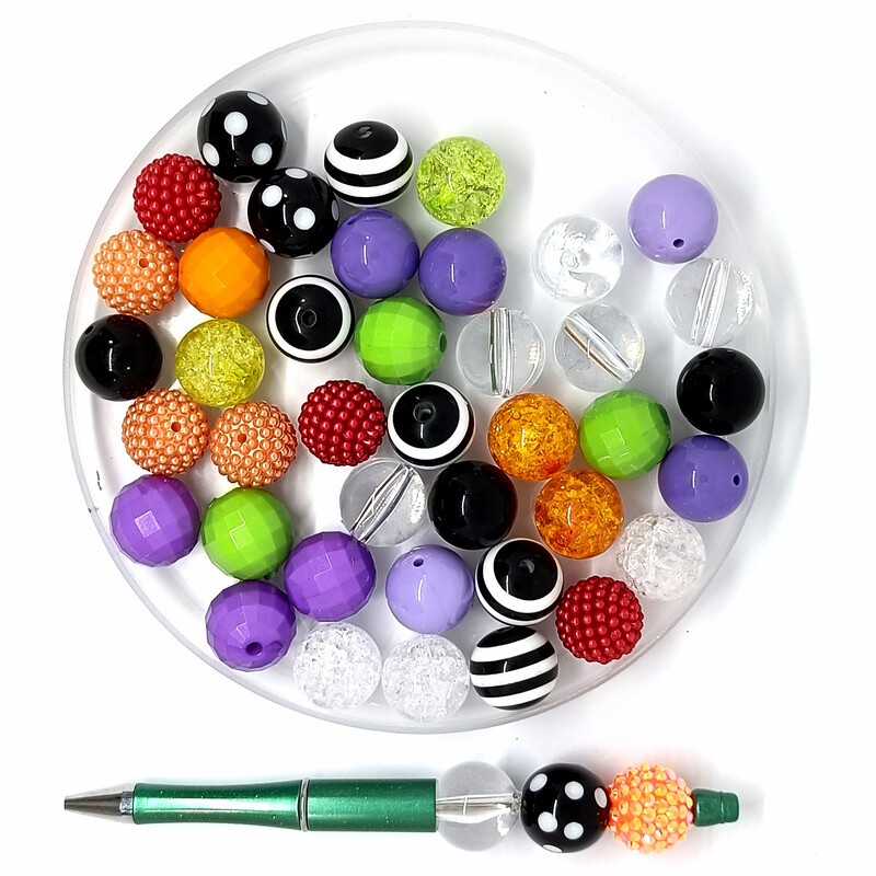 50vnt./Maišelis Akrilo burbuliukai 20mm apvalios spalvos karoliukai rašiklių rinkinys „pasidaryk pats“ raktų pakabukas telefono grandinėlė papuošalų gamyba Priedai