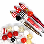 5 vnt Super 20 mm akrilo dryžuotų dėmių karoliukai, skirti „pasidaryk pats“ rašiklis apyrankė karoliai raktų pakabukas telefono grandinėlė papuošalų aksesuaras