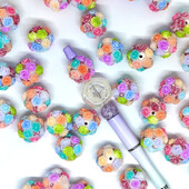 4db 20mm-es egyenes lyukú virág golyós gyöngy rózsa színű tollhoz barkács ékszer kiegészítők