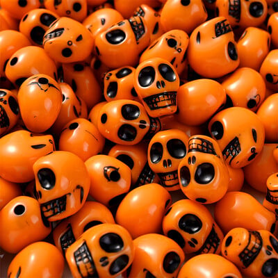 20 ks Halloween Lebka Akrylové korálky Zmiešané farby Voľné Dištančné Korálky Na Výrobu Šperkov DIY Ručne Vyrobené Náhrdelníky Náramky Doplnok