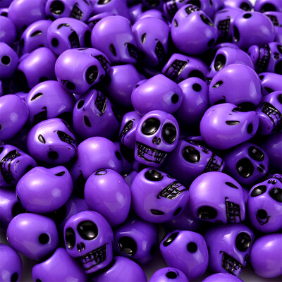 20 ks Halloween Lebka Akrylové korálky Zmiešané farby Voľné Dištančné Korálky Na Výrobu Šperkov DIY Ručne Vyrobené Náhrdelníky Náramky Doplnok