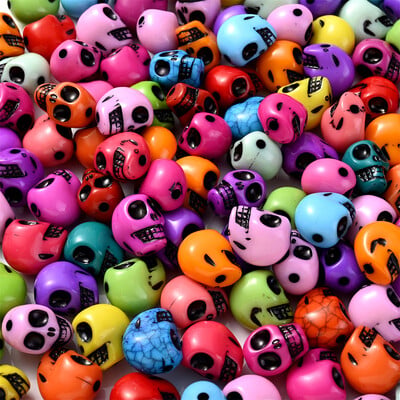 20 ks Halloween Lebka Akrylové korálky Zmiešané farby Voľné Dištančné Korálky Na Výrobu Šperkov DIY Ručne Vyrobené Náhrdelníky Náramky Doplnok