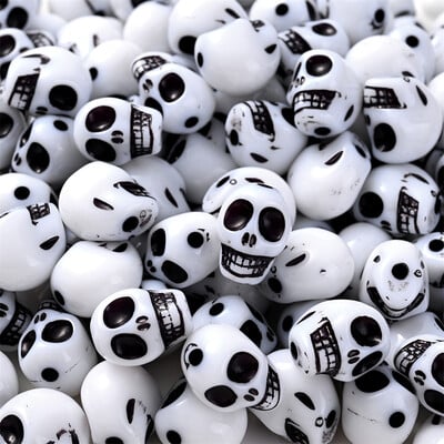 20 ks Halloween Lebka Akrylové korálky Zmiešané farby Voľné Dištančné Korálky Na Výrobu Šperkov DIY Ručne Vyrobené Náhrdelníky Náramky Doplnok