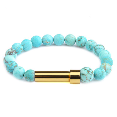 Natūralaus akmens poros apyrankės slaptos žinutės vamzdelio užrašai gali būti dedami Draugystės apyrankės moterims Vyrams Žavingi papuošalai