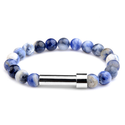 Natūralaus akmens poros apyrankės slaptos žinutės vamzdelio užrašai gali būti dedami Draugystės apyrankės moterims Vyrams Žavingi papuošalai