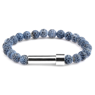 Natūralaus akmens poros apyrankės slaptos žinutės vamzdelio užrašai gali būti dedami Draugystės apyrankės moterims Vyrams Žavingi papuošalai