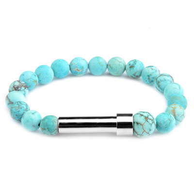 Natūralaus akmens poros apyrankės slaptos žinutės vamzdelio užrašai gali būti dedami Draugystės apyrankės moterims Vyrams Žavingi papuošalai