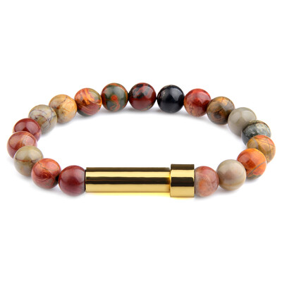 Natūralaus akmens poros apyrankės slaptos žinutės vamzdelio užrašai gali būti dedami Draugystės apyrankės moterims Vyrams Žavingi papuošalai